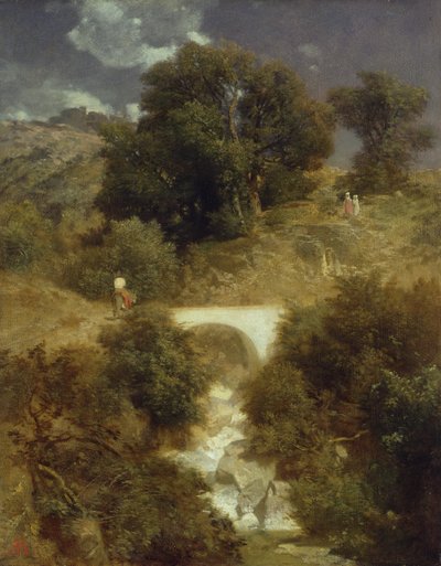 Roman Landscape with a Bridge by Arnold Böcklin